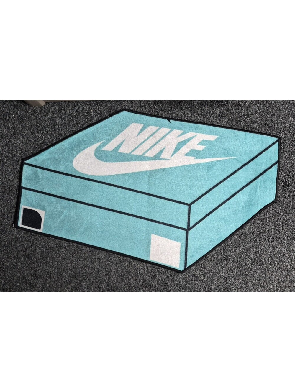 Nike SB Shoebox Non Slip Tufted Rug Sneakerhead Room Decor Tiffany Blue New